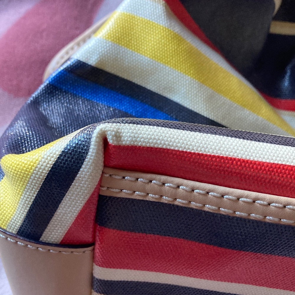 Kate Spade Striped Satchel in Yellow, Blue, and Red - Picture 7 of 13